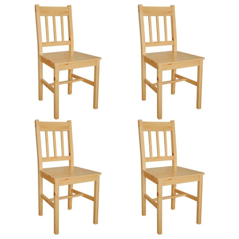 Vidaxl Jedálenské stoličky 4 ks, borovicové drevo